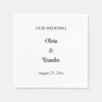 Simple Minimalist Wedding Paper Napkins