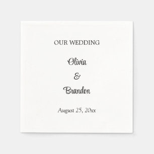 Simple Minimalist Wedding Paper Napkins