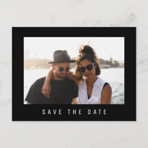 Simple minimalist wedding photo save date announcement postcard