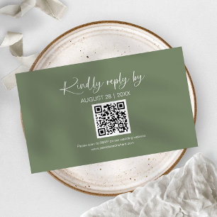Simple Minimalist Wedding QR Online RSVP Cards