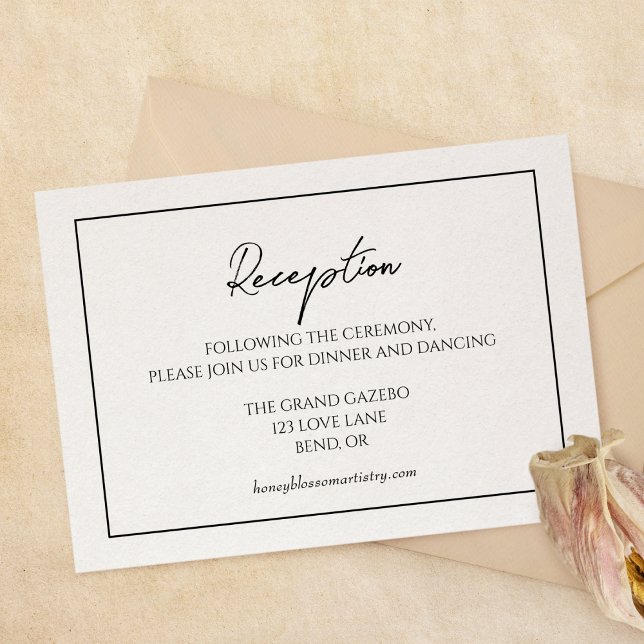 Simple Minimalist Wedding Reception Enclosure Card (Creator Uploaded)