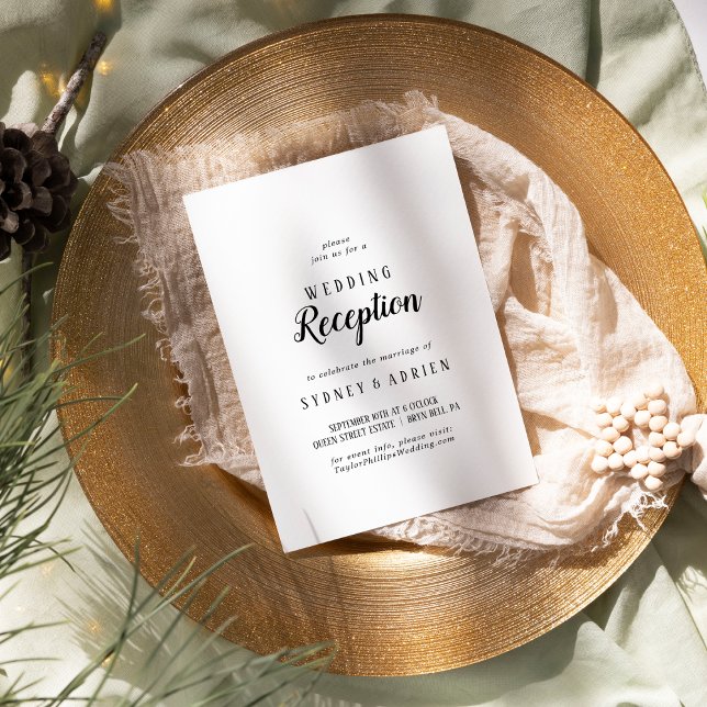 Simple Minimalist Wedding Reception Only Invitation (Creator Uploaded)