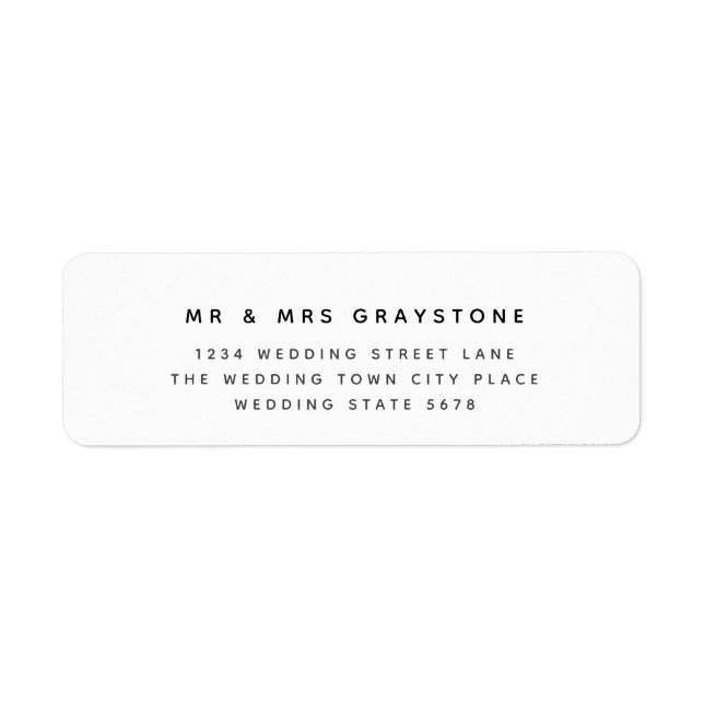 Simple Minimalist Wedding Return Address (Front)