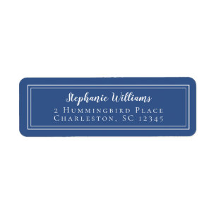 Simple Minimalist Wedding RSVP Blue and White