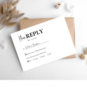 Simple Minimalist Wedding RSVP Card