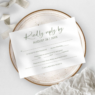Simple Minimalist Wedding RSVP Cards