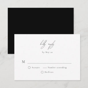 Simple  Minimalist Wedding RSVP Response Card