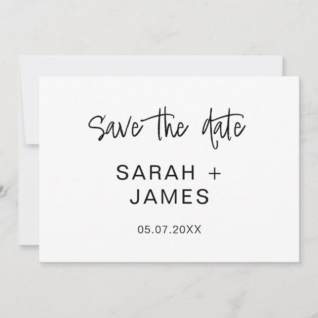 Simple Minimalist Wedding Save the Date Invitation (Front)