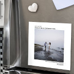 Simple Minimalist Wedding Save the Date Photo Magnetic Invitation<br><div class="desc">These magnetic cards are the perfect way to let your friends and family know to save the date for your upcoming wedding. They feature a clean modern minimalist design with your photo surrounded by simple text containing all of the important information on a plain white background.</div>