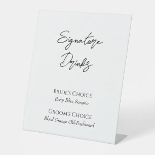 Simple Minimalist Wedding Signature Drinks Sign