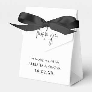 Simple Minimalist Wedding Thank You Bonbonniere Favour Box