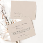 Simple Minimalist Wedding Thank You Card<br><div class="desc">Design features an handwritten font and modern minimalist design. Designed to coordinate with for the «SERENA» Wedding Invitation Collection. To change details,  click «Personalise this template». View the collection link on this page to see all of the matching items in this beautiful design</div>