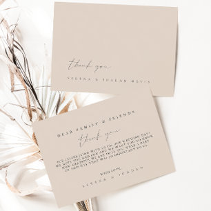 Simple Minimalist Wedding Thank You Card