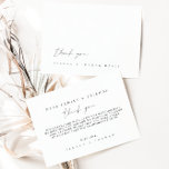 Simple Minimalist Wedding Thank You Card<br><div class="desc">Design features an handwritten font and modern minimalist design. Designed to coordinate with for the «SERENA» Wedding Invitation Collection. To change details,  click «Personalise this template». View the collection link on this page to see all of the matching items in this beautiful design</div>