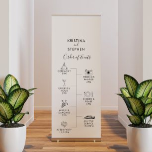 Simple Minimalist Wedding Timeline Retractable Banner
