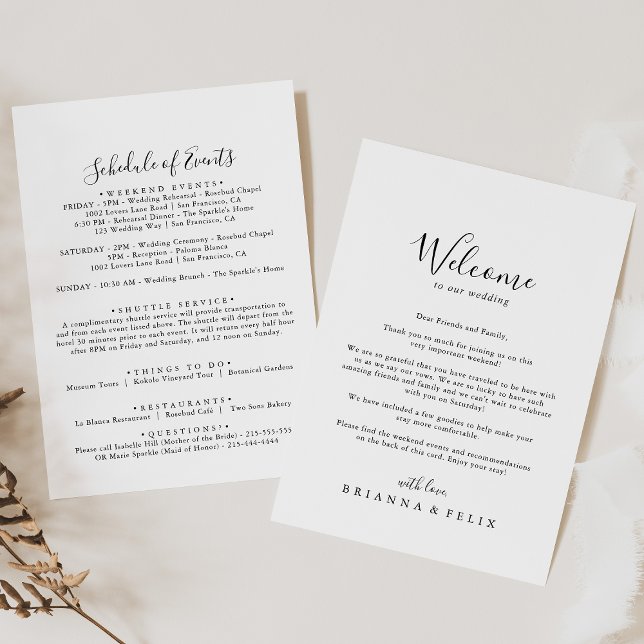 Simple Minimalist Wedding Welcome Letter (Creator Uploaded)