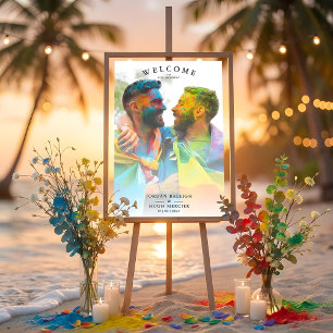 Simple Minimalist Wedding Welcome Photo Poster