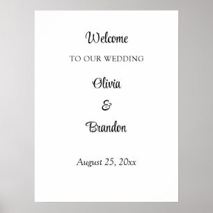 Simple Minimalist Wedding Welcome Poster