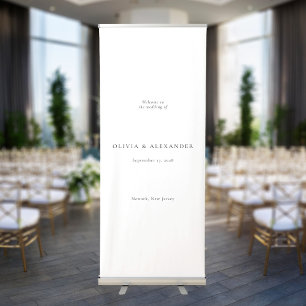 Simple Minimalist Wedding Welcome Retractable Banner