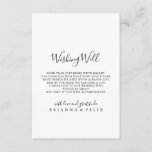 Simple Minimalist Wedding Wishing Well Enclosure Card<br><div class="desc">This simple minimalist wedding wishing well enclosure card is perfect for a modern wedding. The simple and elegant design features classic and fancy script typography in black and white.</div>