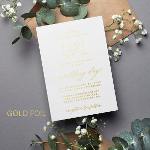 Simple minimalist white and gold elegant wedding
