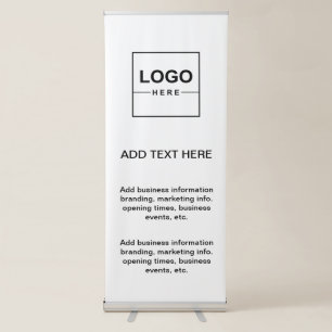 Simple Minimalist White Black Business Logo  Retractable Banner
