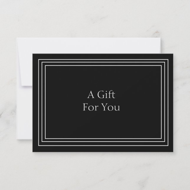 Simple Minimalist White & Black Gift Certificate (Front)