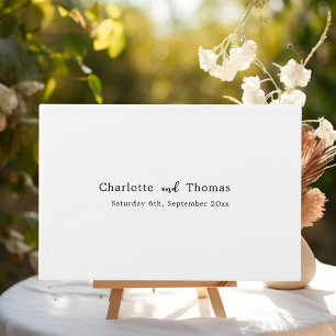 Simple minimalist white classic wedding guest book