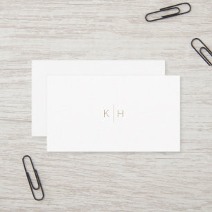 Simple Minimalist White Gold Business Card