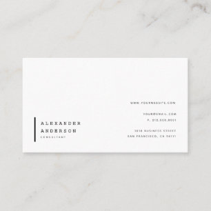 Simple Minimalist White Professional Business Card