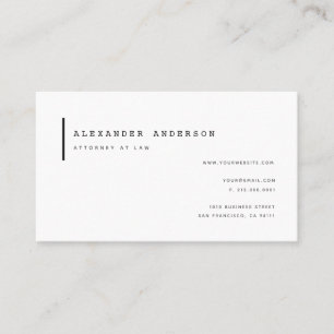 Simple Minimalist White Professional Business Card