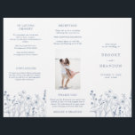 Simple Minimalist Wildflower boho Wedding Program<br><div class="desc">Simple Minimalist Elegant Dusty Blue Periwinkle Modern Wedding program card with wildflowers. Please find more matching designs and variations from my store. And feel free to contact me for further customisation or matching items.</div>