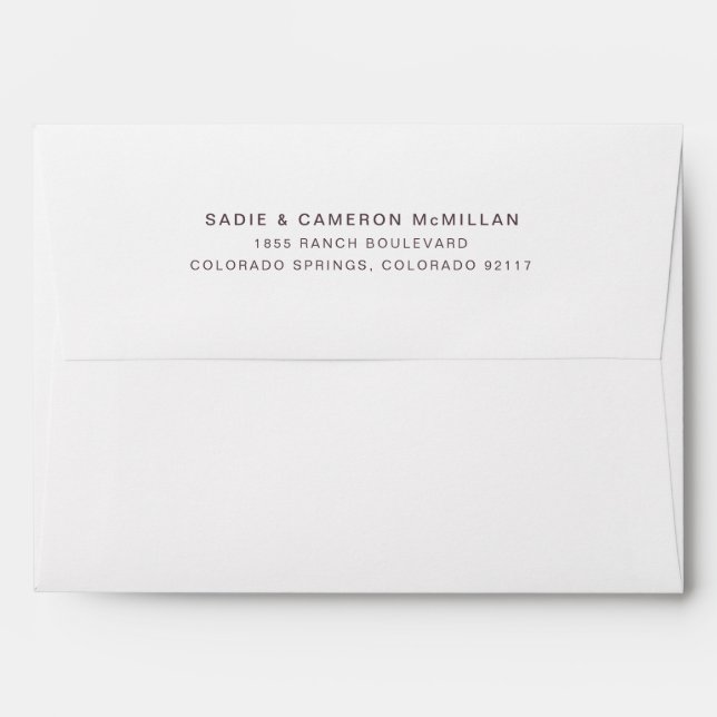Simple Minimalist Wine Return Address Envelope (Back (Top Flap))