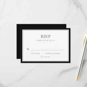 Simple Minimalist with Border RSVP Response Card