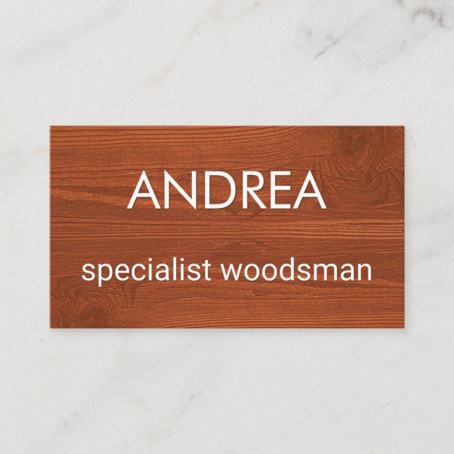 Simple Minimalist Wood Timber Carpentry Business Card (Front)