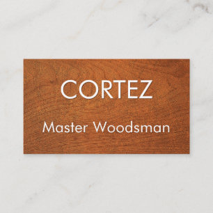 Simple Minimalist Wood Timber Carpentry Business Card