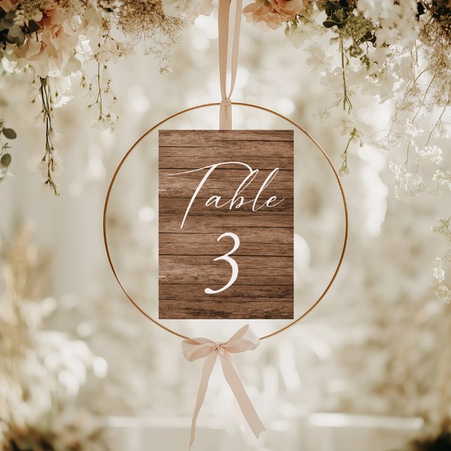 Simple Minimalist Wooden Table Number Card (Simple Minimalist Wooden Table Number Card)