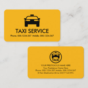Simple Minimalist Yellow Taxi Cab Business Card