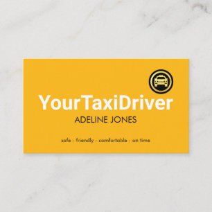 Simple Minimalist Yellow Taxi Drive Business Card