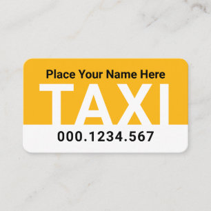 Simple Minimalist Yellow Taxi Service Business Card