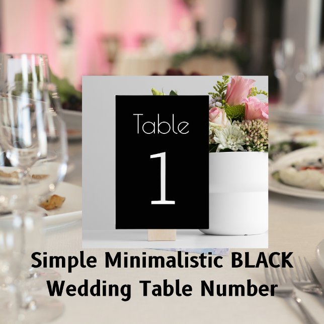 Simple Minimalistic BLACK Wedding Table Number (Simple Minimalistic BLACK Wedding Table Numbers)