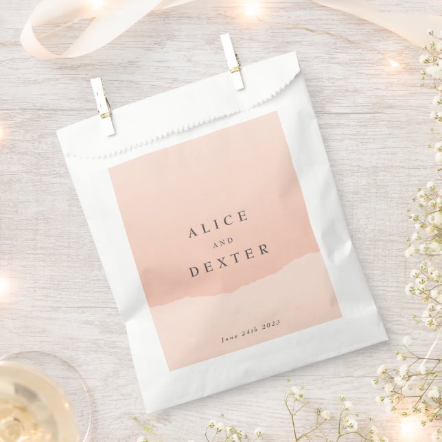 Simple Minimalistic Blush Colourful Wedding Favour Bags (Clipped)