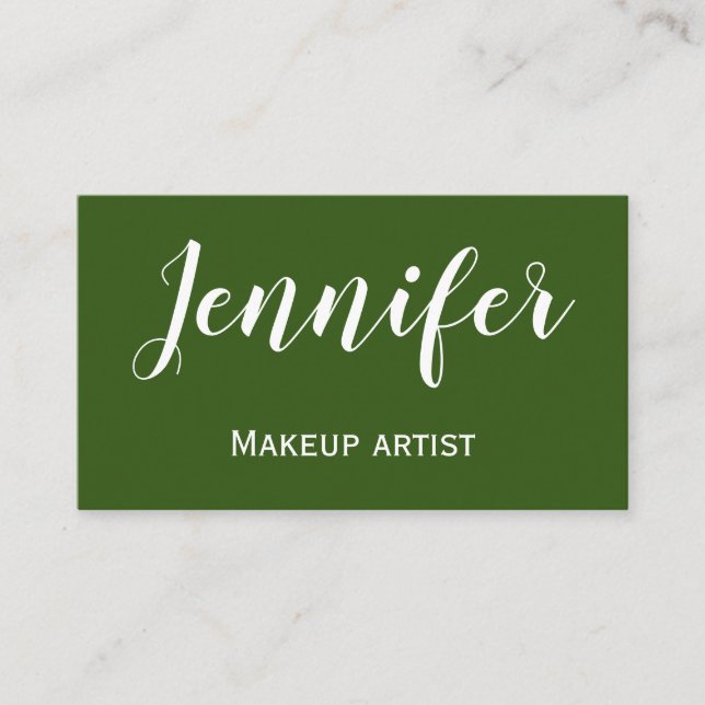 simple minimalistic custom logo white makeup  squa business card (Front)