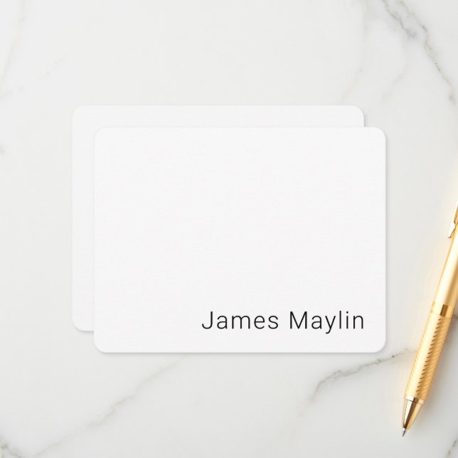 Simple Minimalistic Editable Name or other Text Enclosure Card (Front/Back In Situ)