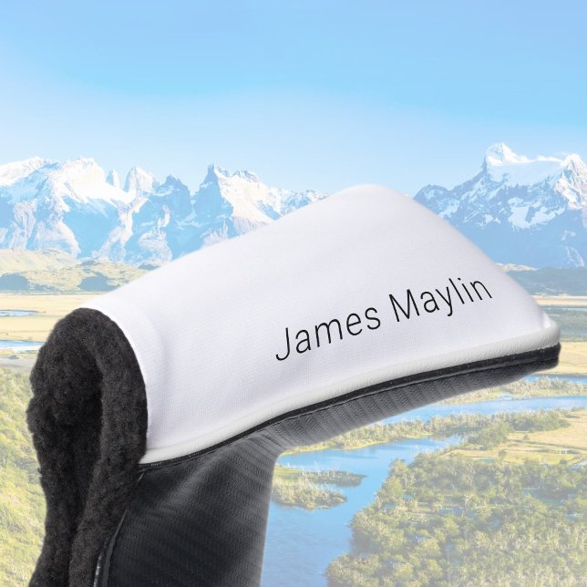 Simple Minimalistic Editable Name or other Text Golf Head Cover (Creator Uploaded)