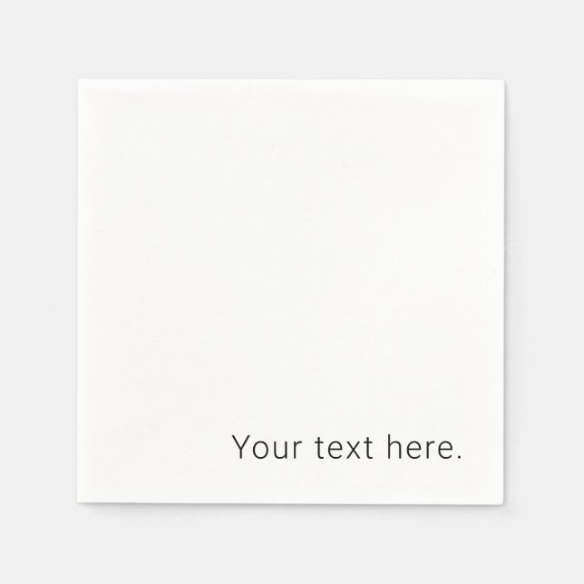 Simple Minimalistic Editable Name or other Text Napkin (Front)
