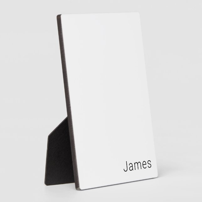 Simple Minimalistic Editable Name or other Text Plaque (Side)