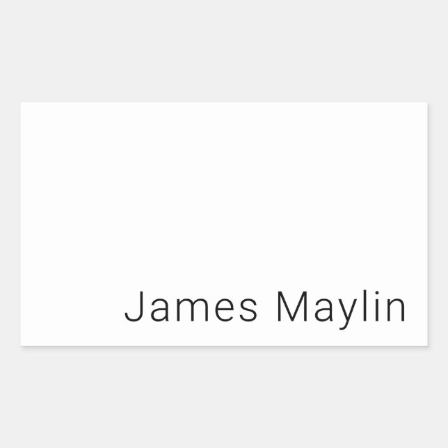 Simple Minimalistic Editable Name or other Text Rectangular Sticker (Front)