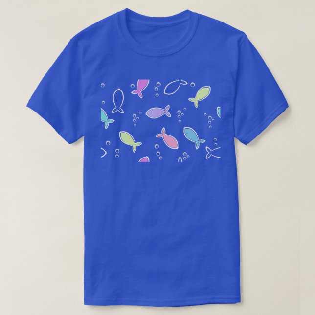 Simple minimalistic fish pattern T-Shirt (Design Front)