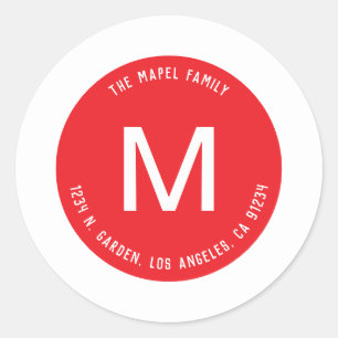 Simple Minimalistic Looking Return Address Classic Round Sticker